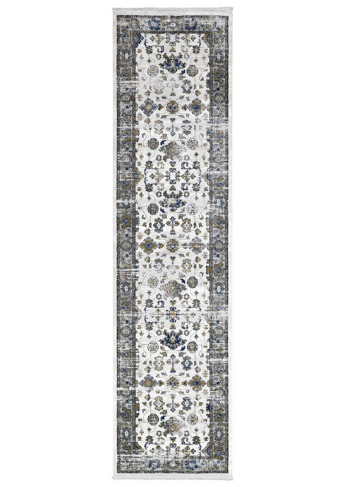 Sultana Timeless Grey Blue Runner Rug
