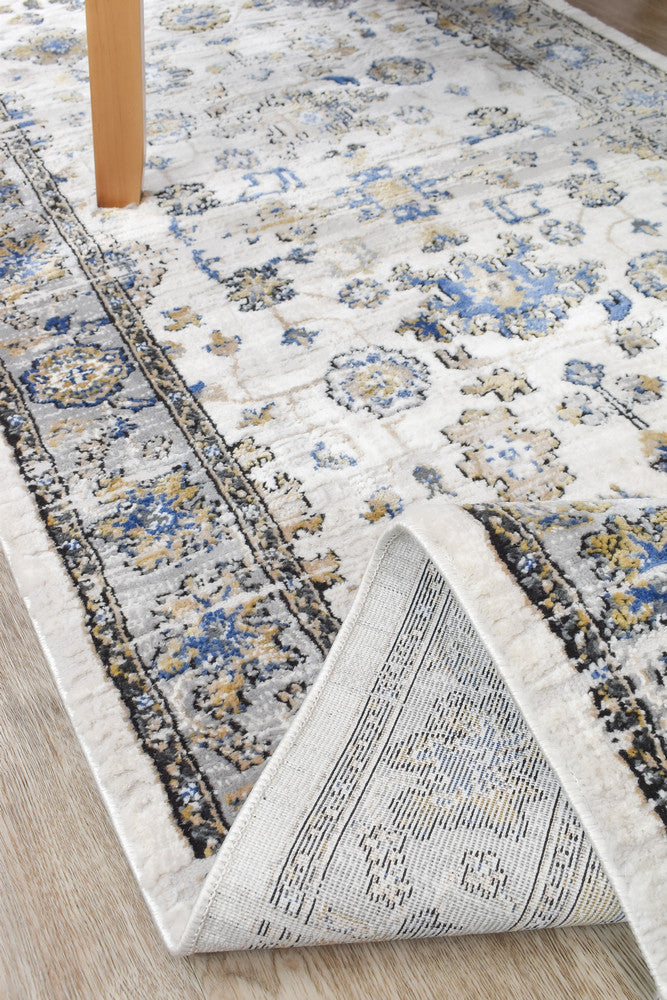 Sultana Timeless Grey Blue Runner Rug