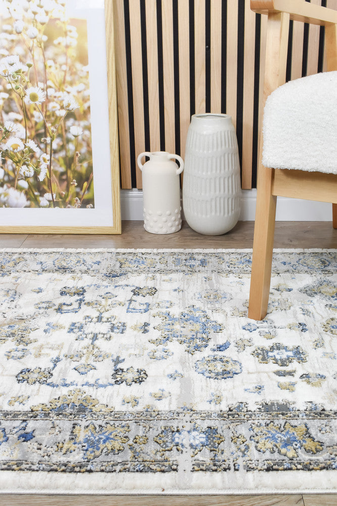 Sultana Timeless Grey Blue Runner Rug
