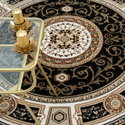 Stratum Lush Medal Black Round Rug