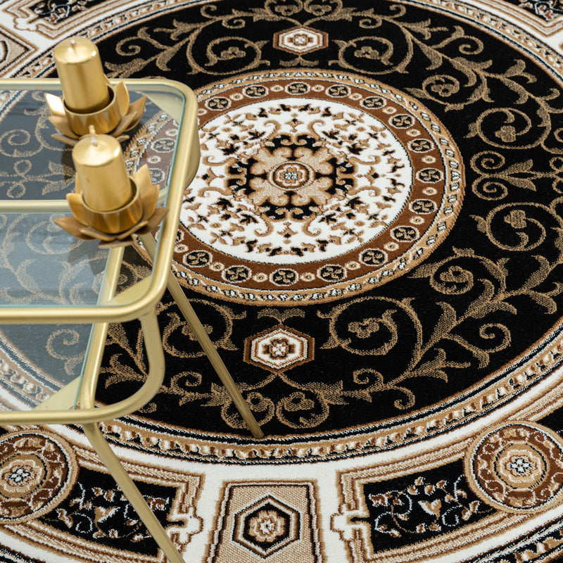 Stratum Lush Medal Black Round Rug