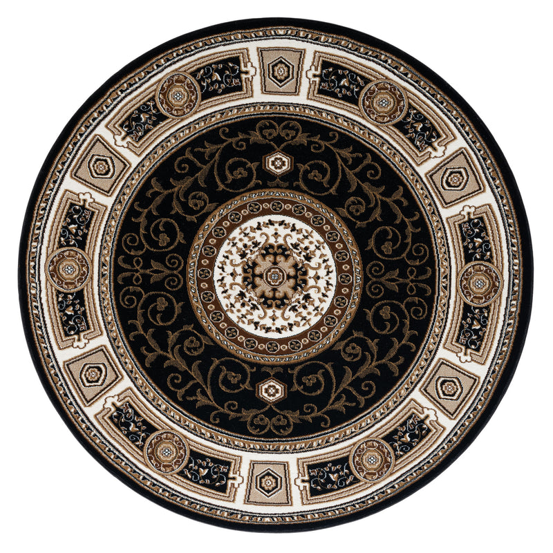 Stratum Lush Medal Black Round Rug