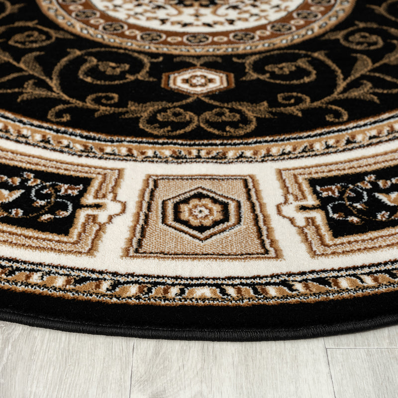 Stratum Lush Medal Black Round Rug
