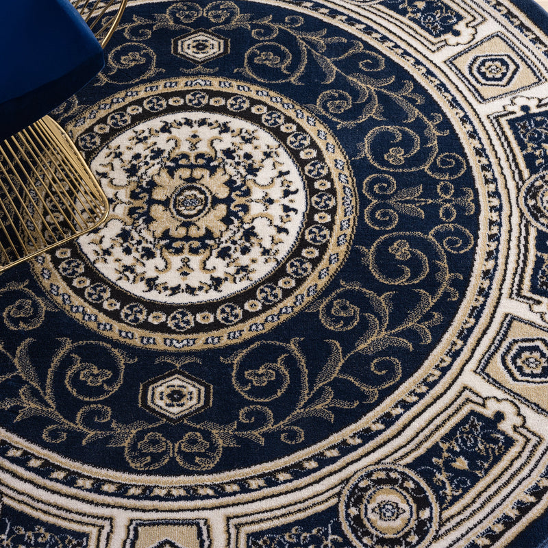 Large Navy Round Rugs High Quality Navy Round Rug for classic and modern interiors ...