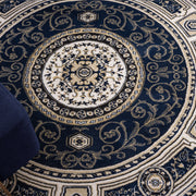 Stratum Lush Medal Navy Round Rug