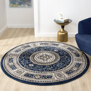 Stratum Lush Medal Navy Round Rug