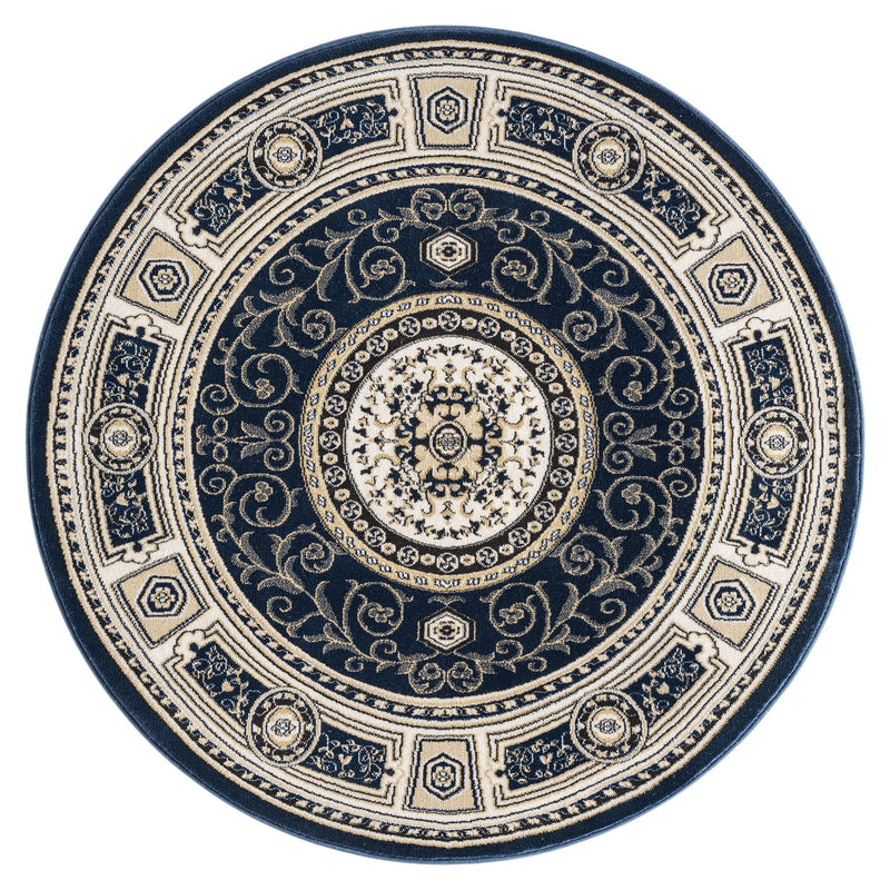 Stratum Lush Medal Navy Round Rug