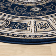 Stratum Lush Medal Navy Round Rug