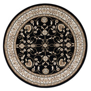 Stratum Persian Classic Black Round Rug