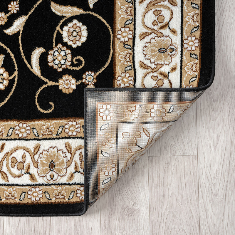 Stratum Persian Classic Black Runner Rug