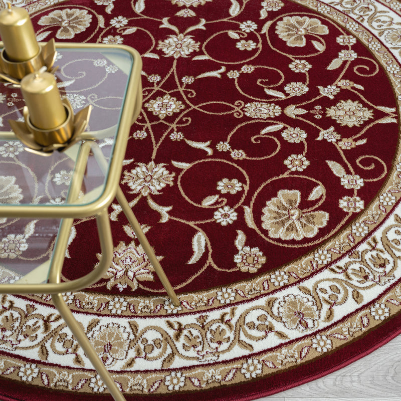 Stratum Persian Classic Red Round Rug