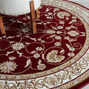 Stratum Persian Classic Red Round Rug
