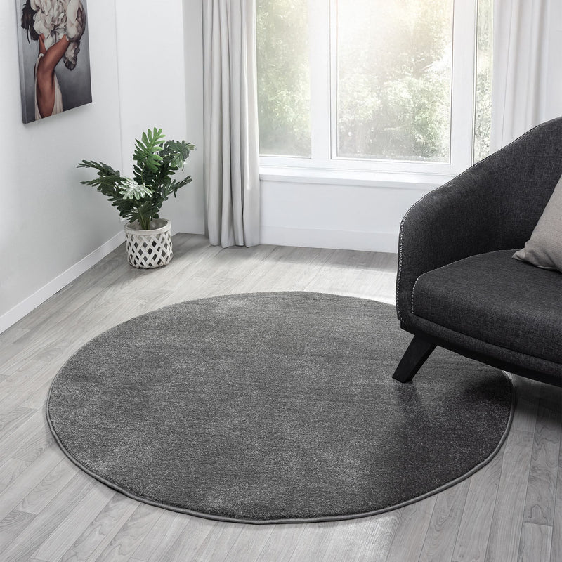 Europa Status Dark Grey Round Rug