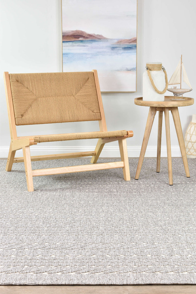 Fenix Leaves Grey White Rug