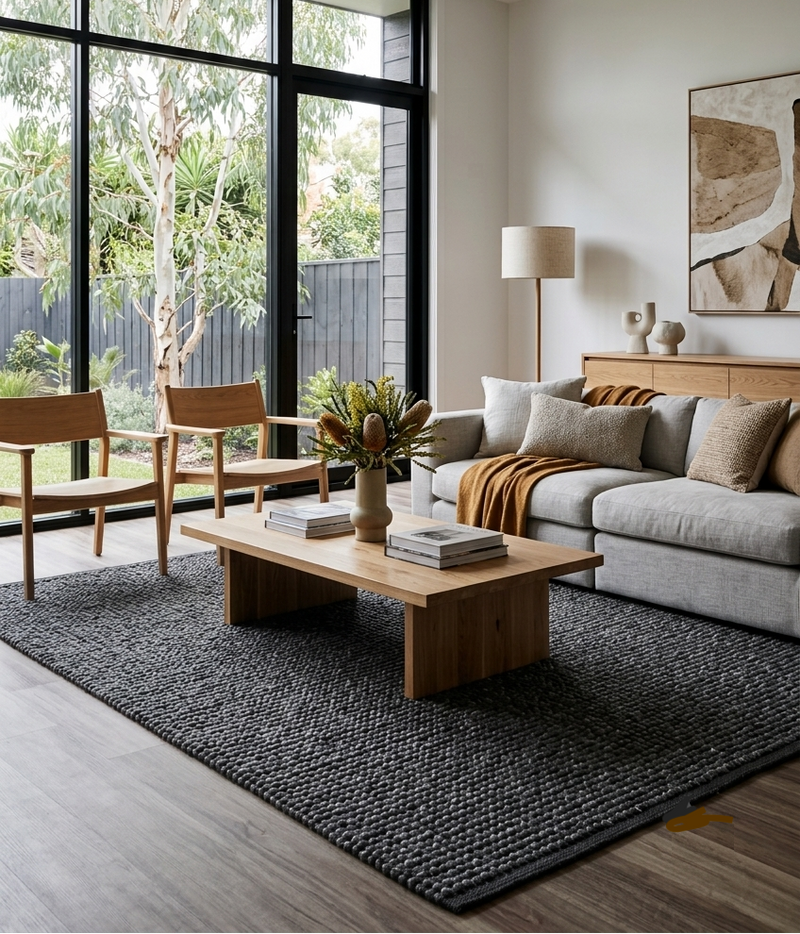 Ganglia Carbon Charcoal Rug