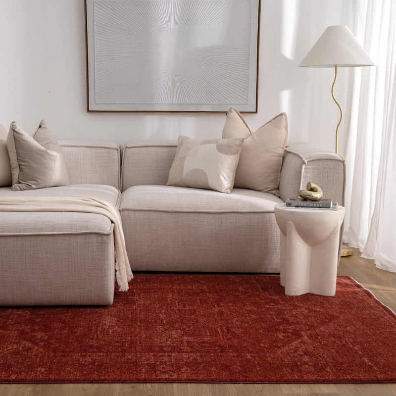 Foundation Antiqued Central Rust Rug