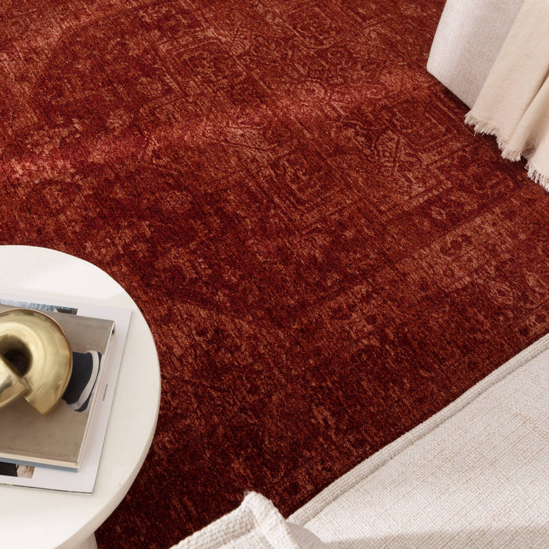 Foundation Antiqued Central Rust Rug