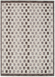 Vista Checkered Ivory Brown Rug