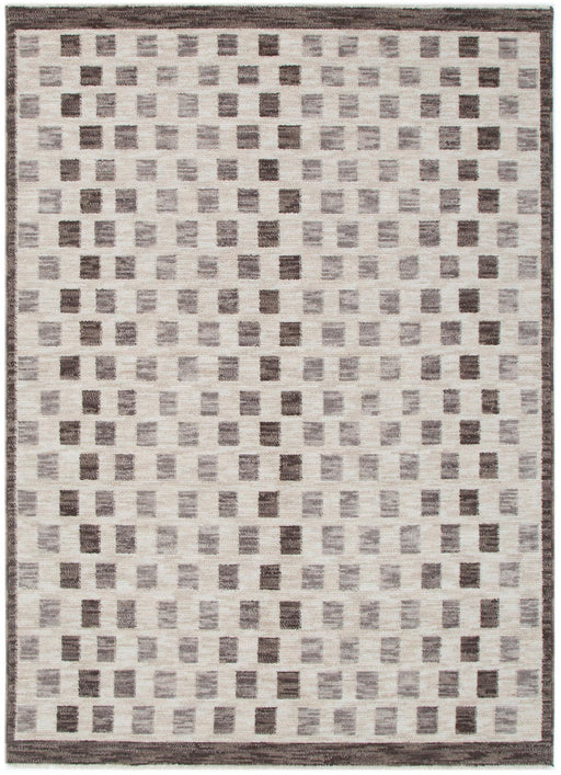 Vista Checkered Ivory Brown Rug