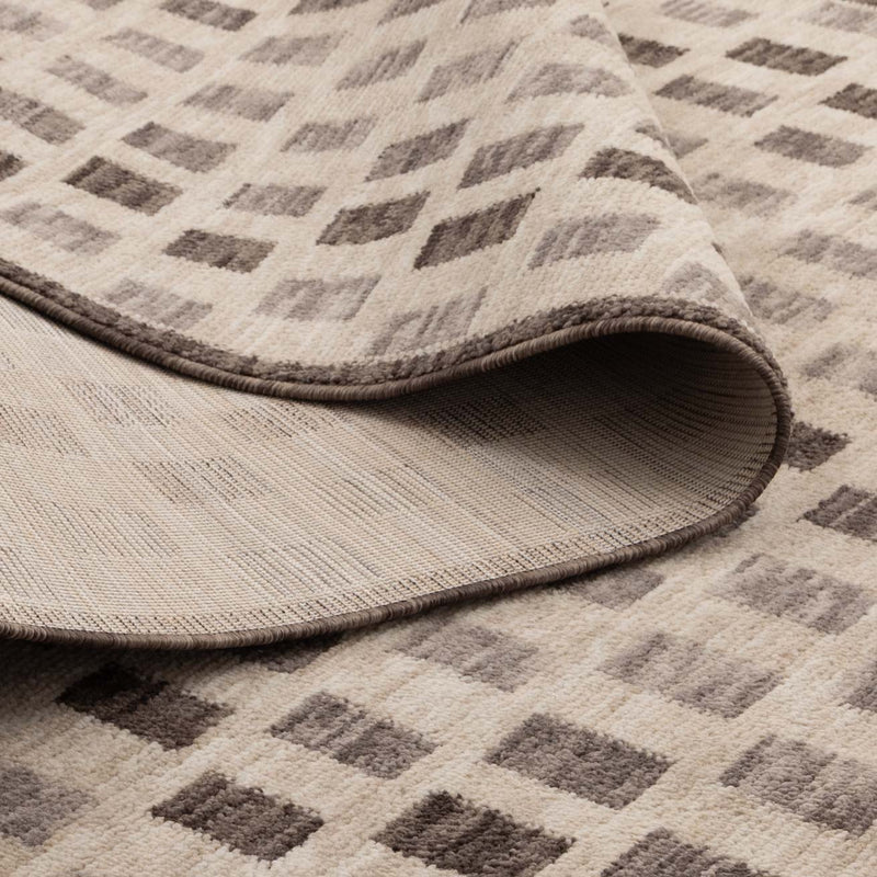 Vista Checkered Ivory Brown Rug