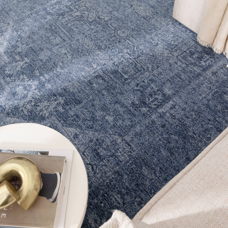 Foundation Antiqued Central Blue Rug
