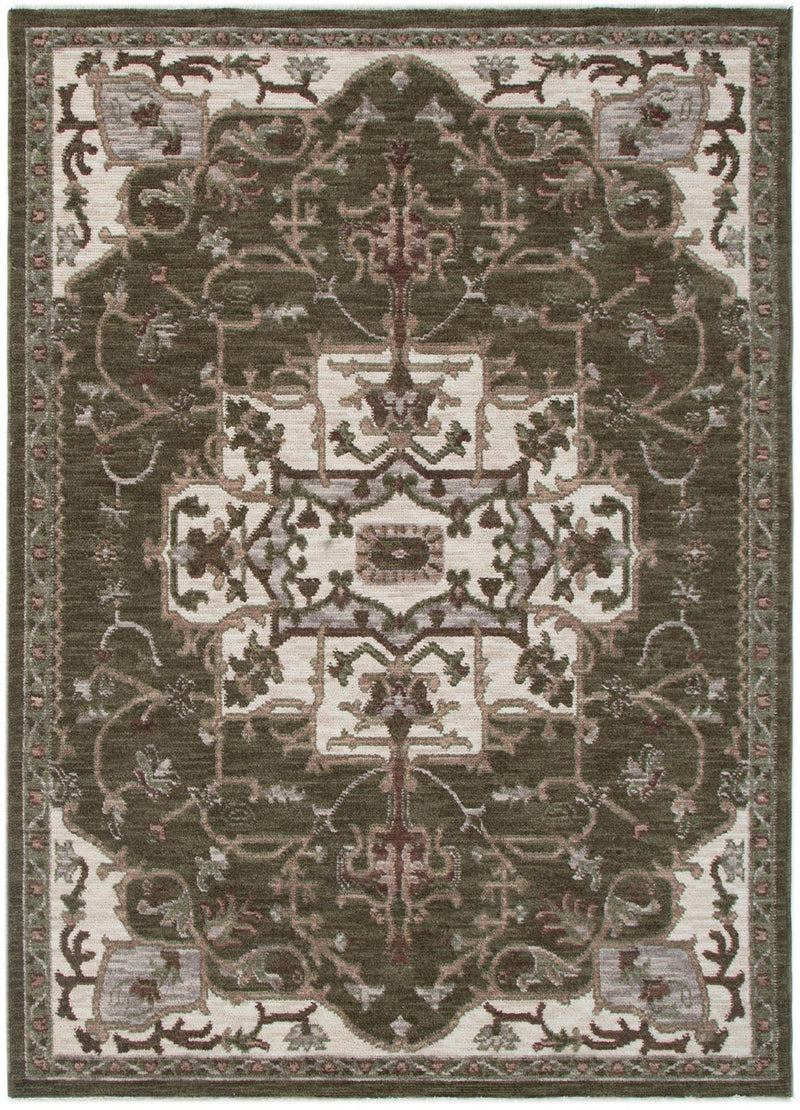 Vista Medallion Ivory OliveGreen Rug