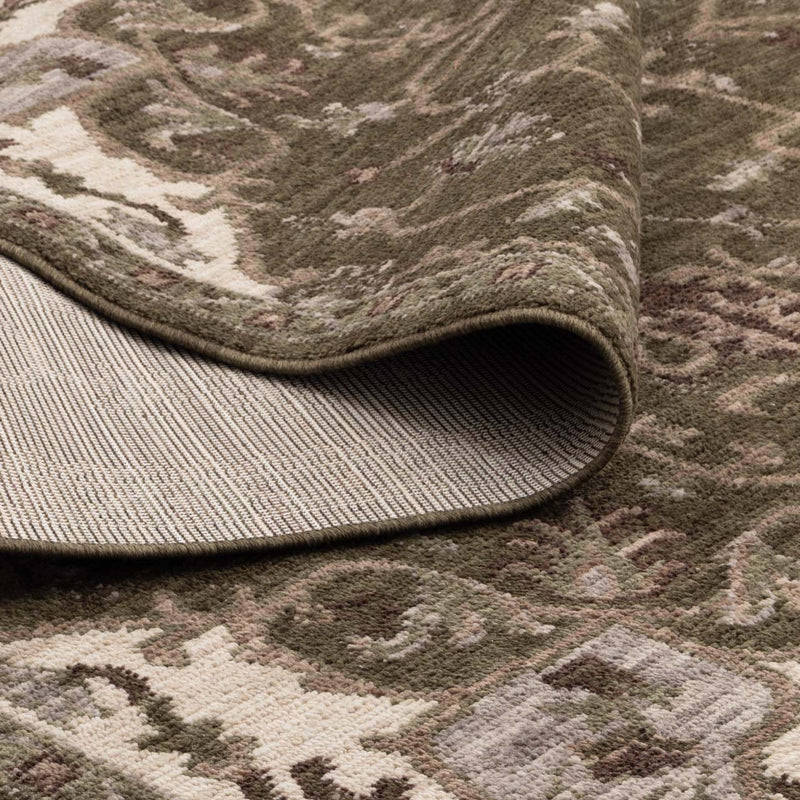 Vista Medallion Ivory OliveGreen Rug