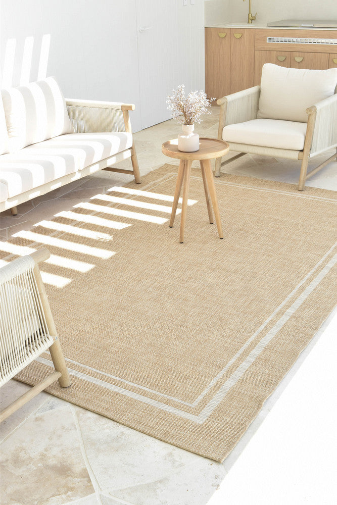 Alpine Boarder Beige Rug
