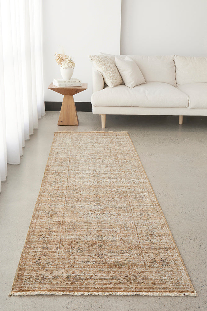 Rich Historical Ivory Runner Rug