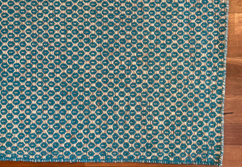 Geezer Sahar Moroccan Blue Turquoise Rug