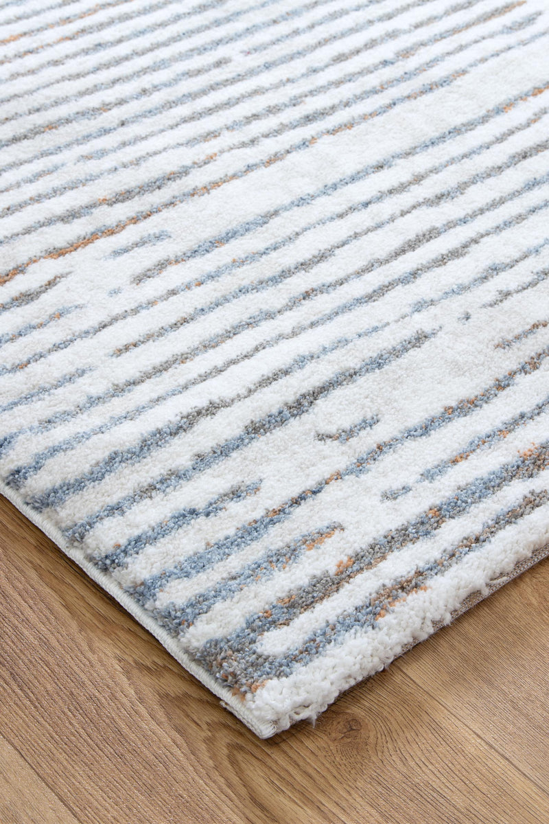privilege Distressed Lines Blue Rug