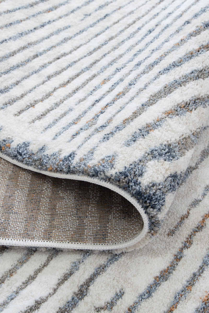 privilege Distressed Lines Blue Rug