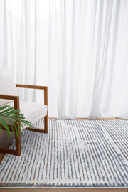 privilege Distressed Lines Blue Rug