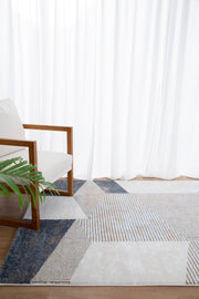 privilege Geometric Blue Multi Rug