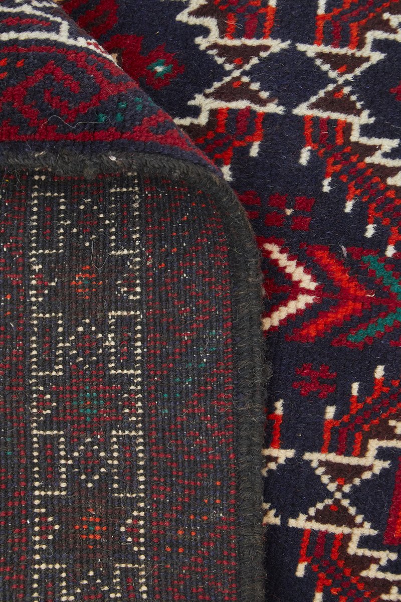Hand knotted Persian Balouch Geometric Red Beige Rug