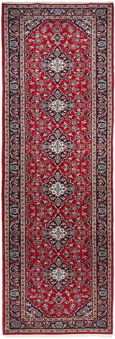Persian Kashan Red Blue Runner Rug