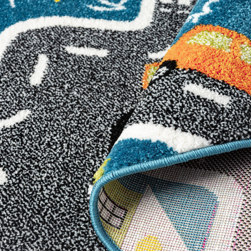 KidsVillage Street Blue Round Rug