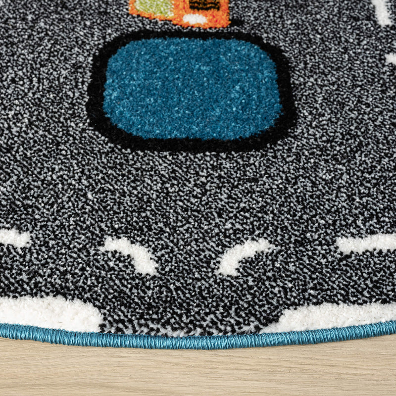 KidsVillage Street Blue Round Rug
