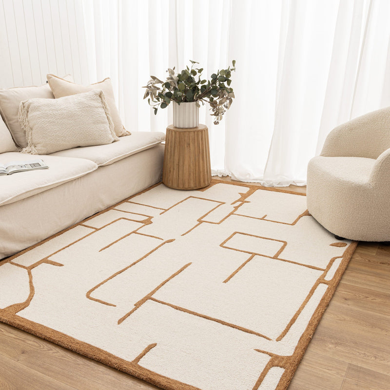 Les Nomades Script Rust Wool Rug