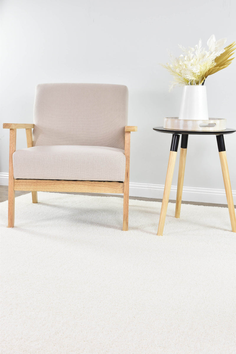 Lila Plain Snow White Rug