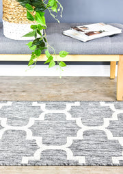 Long Island Trellis Light Grey beige Runner Rug