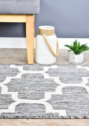 Long Island Trellis Light Grey beige Runner Rug