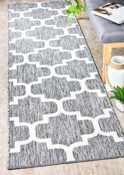 Long Island Trellis Light Grey beige Runner Rug