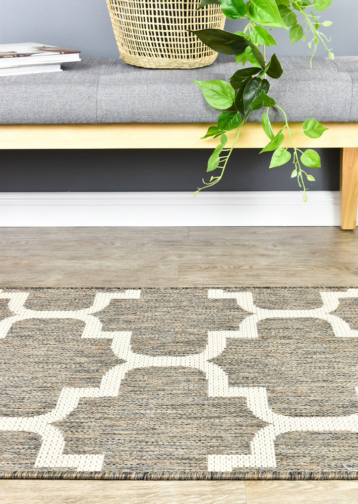 Long Island Trellis Beige Grey Rug