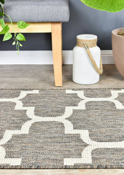 Long Island Trellis Beige Grey Runner Rug