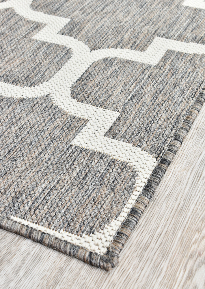Long Island Trellis Beige Grey Runner Rug