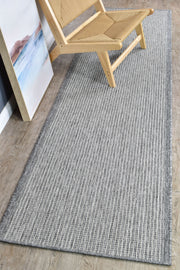 Long Island Plain Light Grey Runner Rug