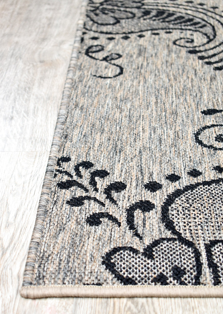 Long Island Tree Beige Grey Runner Rug