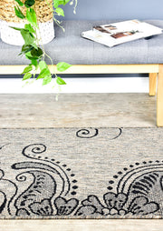 Long Island Tree Beige Grey Runner Rug