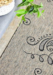 Long Island Tree Beige Grey Runner Rug